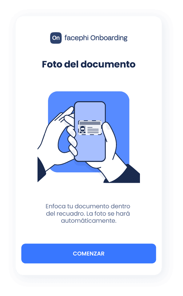 Tarjeta con ilustración explicativa del primer paso en el proceso de Onboarding