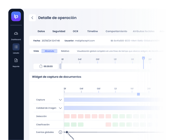 Detalle de otra operación en Facephi Identity Platform
